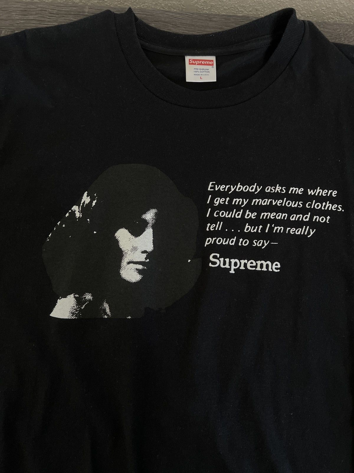 image of Supreme Mean Tee in Black, Men's (Size Large)