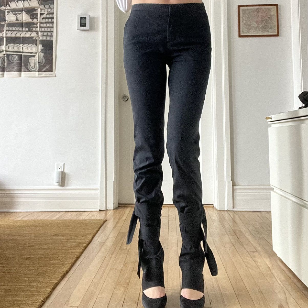 image of Archival Helmut Lang Bondage Trousers in Black, Women's (Size 26)