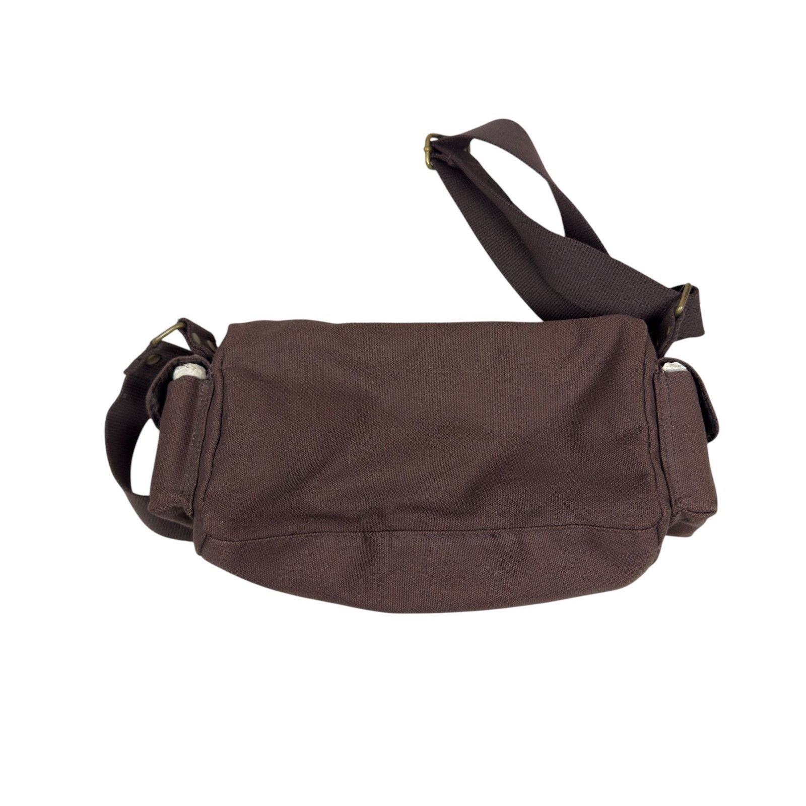 Vintage Vintage Unisex Brown Adjustable Strap Pockets Crossbody Bag Size ONE SIZE - 4 Thumbnail