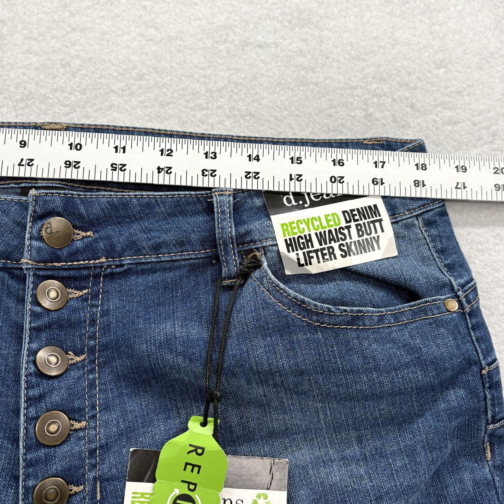 Vintage D. Jeans Recycled Denim Skinny Jeans Womens 16 Blue High Waist Button Fly NWT Jeans Womens 16 Blue High Waist Button Fly NWT Size 38" / US 16 / IT 52 - 5 Thumbnail