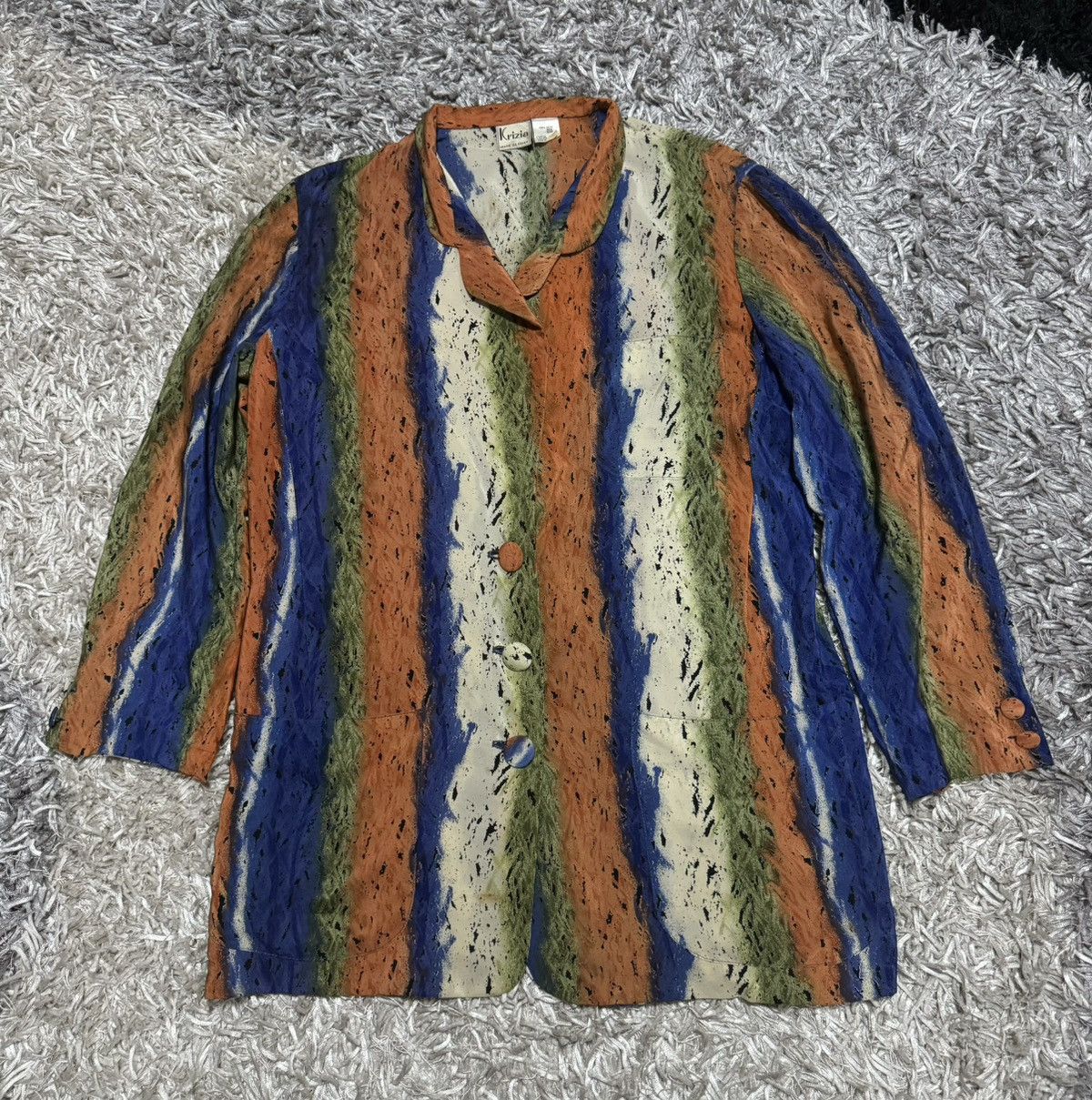 Krizia 🔥RARE🔥KRIZIA JACKET SILK MULTICOLOUR ITALY Size M / US 6-8 / IT 42-44 - 1 Thumbnail