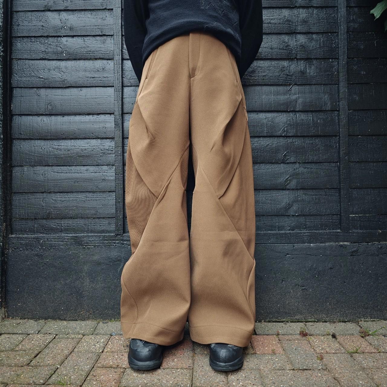 Other Brown Pleated Wide Leg Trousers Size US 31 - 1 Thumbnail