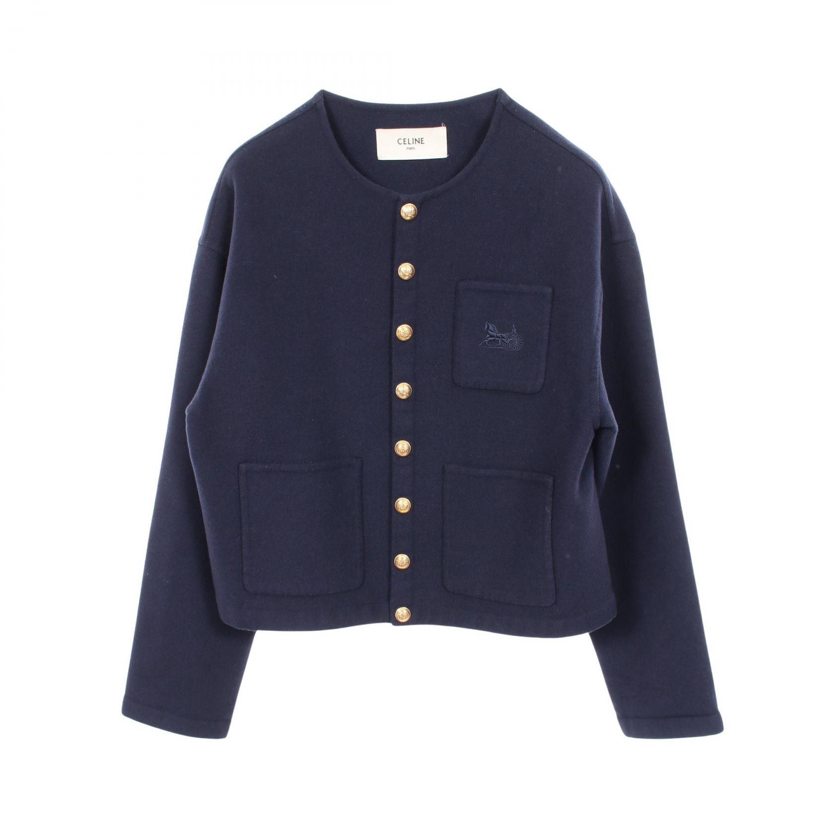 Celine Celine CELINE Sangle Embroidery Cashmere Jacket Textile Outerwear 2V41E6700 DUTY FREE for USA Size ONE SIZE - 1 Thumbnail