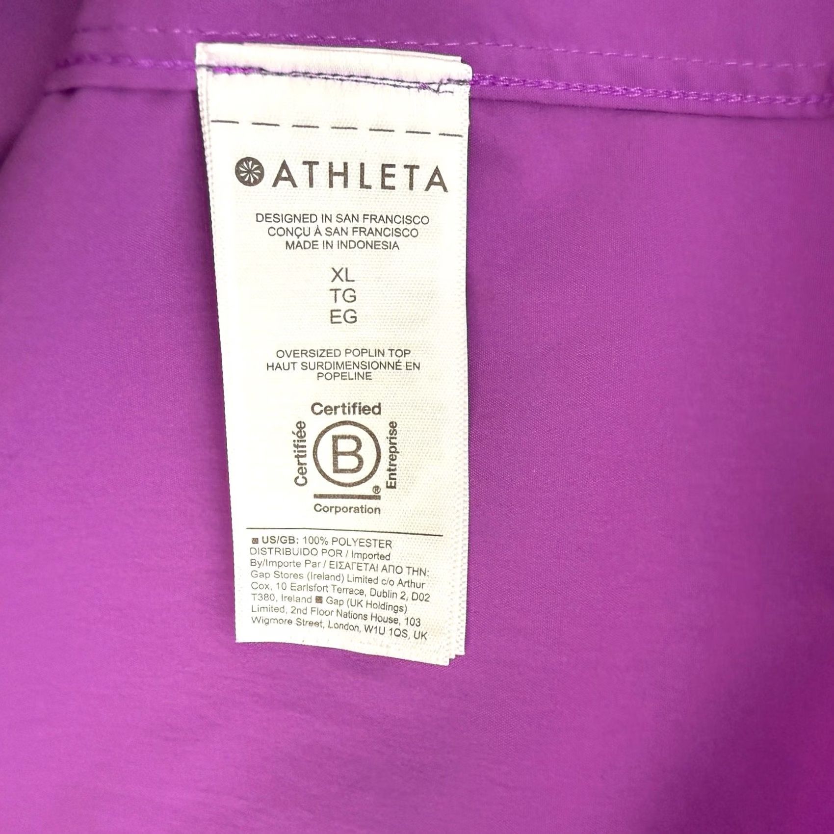 Athleta Athleta Shirt Women's XL Button-Up Long Sleeve Knit Polyester Purple Casual Solid 52 Bust 31 Shoulder to Hem Size XL / US 12-14 / IT 48-50 - 7 Thumbnail