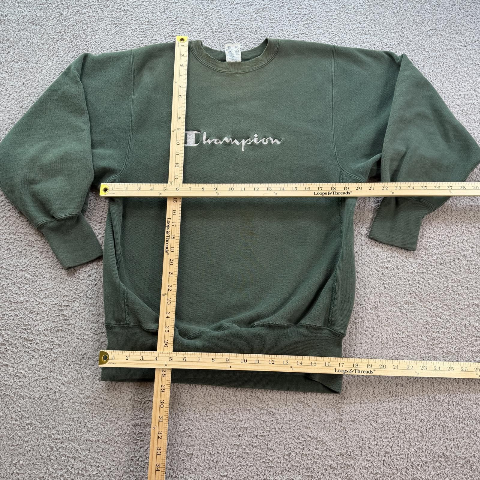 Champion Champion Reverse Weave Green Crewneck Sweatshirt XL Logo Y2K Size US XL / EU 56 / 4 - 3 Thumbnail