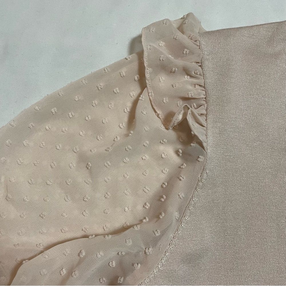 Adrianna Papell NWT New $89 Adrianna Papell Short Puff Sleeve Blush Sweater Size XL / US 12-14 / IT 48-50 - 9 Thumbnail
