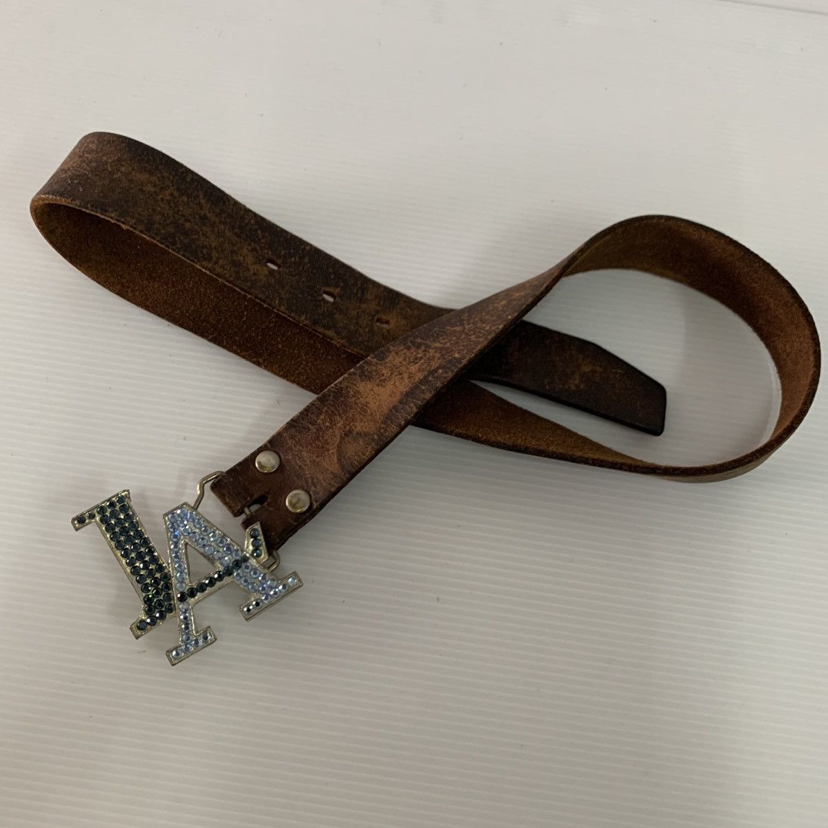 NBA LA Leather Vintage USA Made Belt Size 34 - 3 Thumbnail