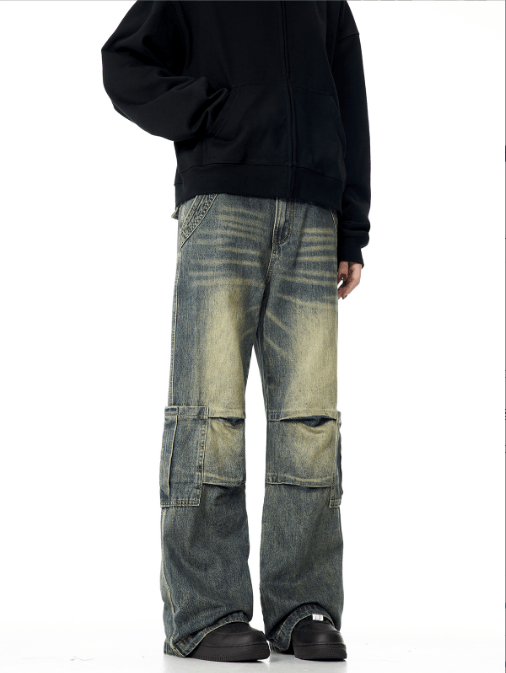 Japanese Brand American washed loose casual versatile cleanfit cargo jeans Size US 32 / EU 48 - 2 Thumbnail
