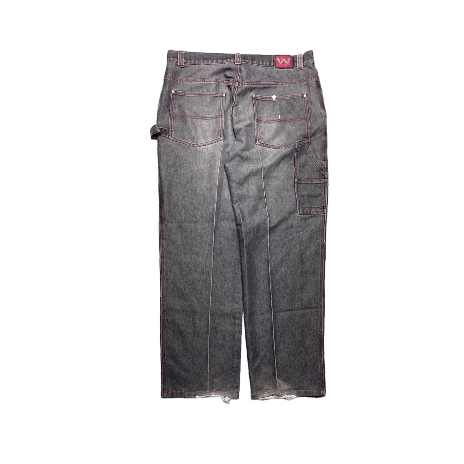 Vintage VINTAGE Webs Jeans Carpenter Jeans Wide-Leg 40x33 Men Black Cyber Goth Skater Baggy Y2K WW Size US 40 / EU 56 - 1 Thumbnail
