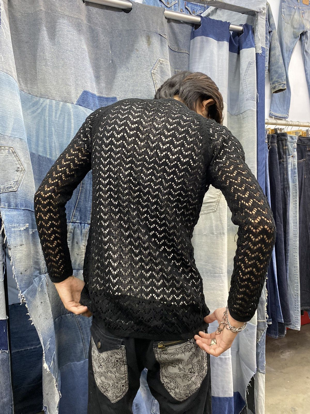 Beauty Beast × Le Grande Bleu (L.G.B.) Y2K 2000s nagasakiya japan open knit fishnet cardigan Size S / US 4 / IT 40 - 6 Thumbnail