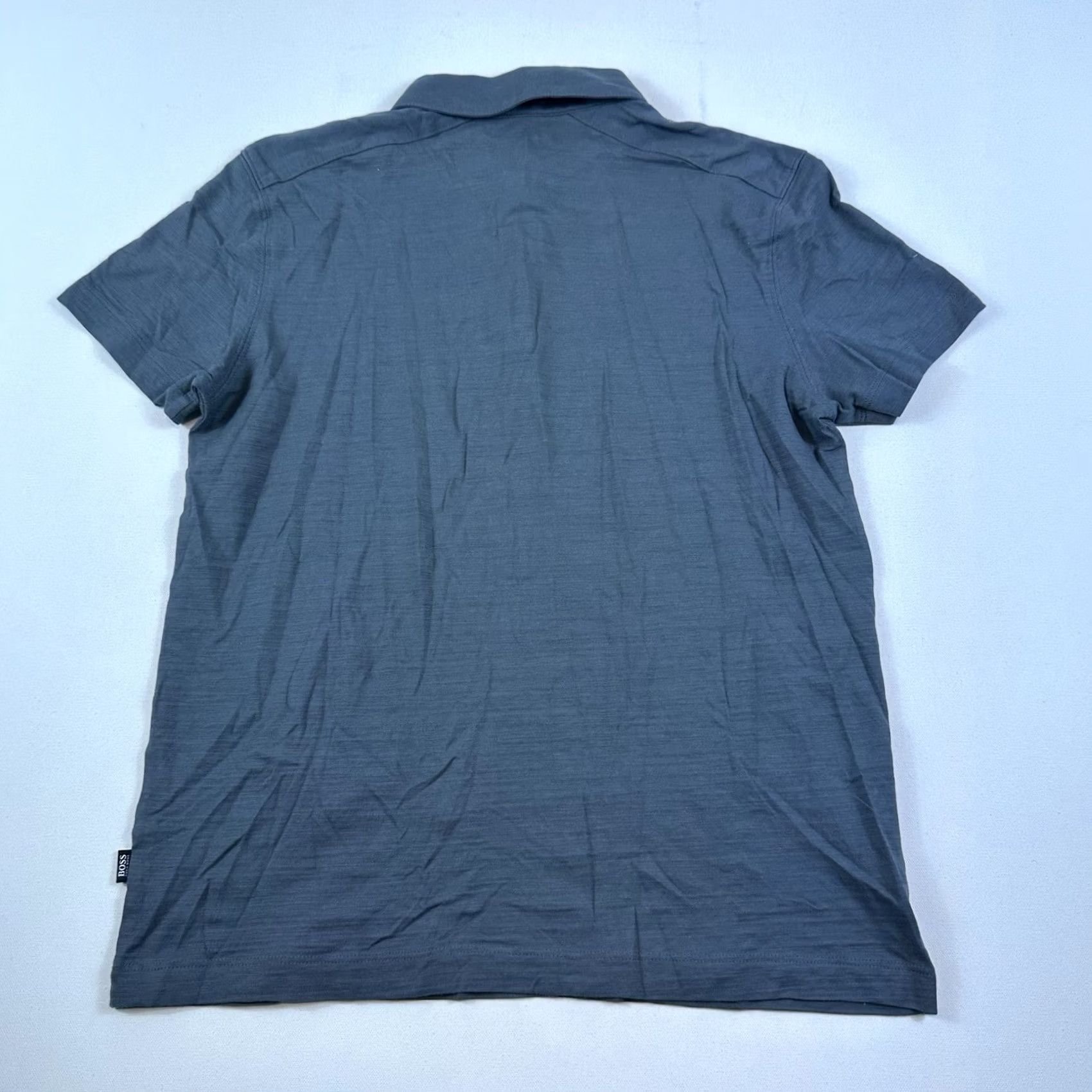 Vintage Boss Hugo Boss Regular Fit Polo Shirt Men Medium Gray Short Sleeve Pima Cotton Size US M / EU 48-50 / 2 - 2 Thumbnail