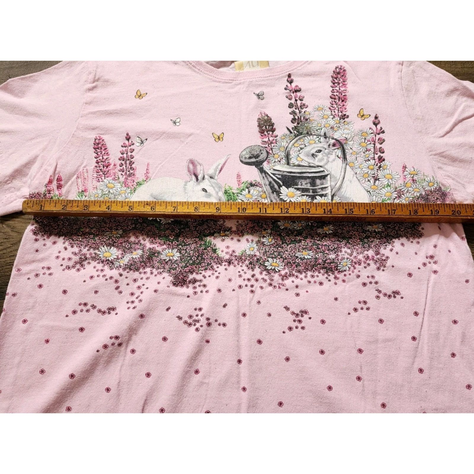 Vintage VINTAGE 80s Bunny T Shirt Art Unlimited Pink Cotton Short Sleeve Round Neck Unisex Adults L Easter Spring 80s Theme Regular Mens Womens Boys Girls Size US L / EU 52-54 / 3 - 5 Thumbnail