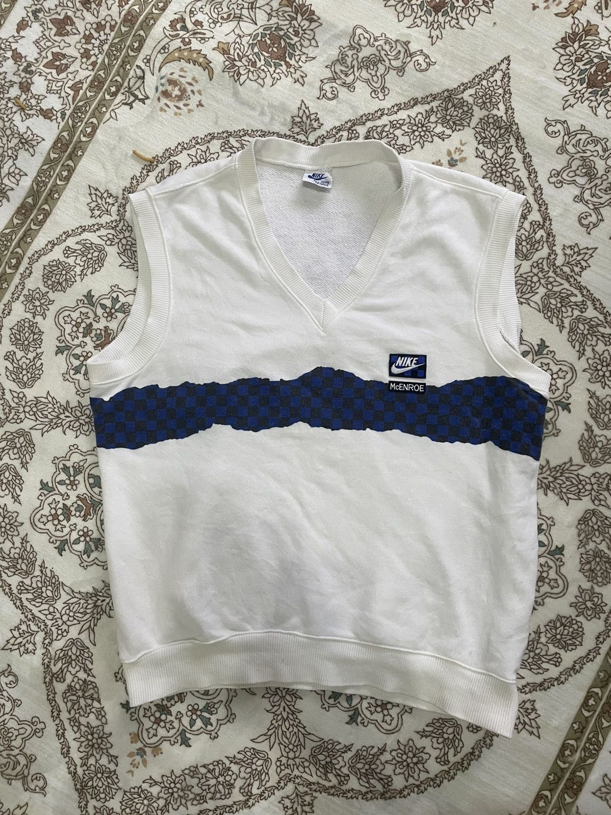 Nike 80s Vintage Nike John McEnroe Checkerboard Vest Sweat Size US M / EU 48-50 / 2 - 1 Thumbnail