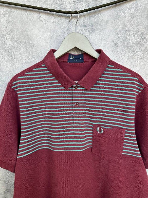 Fred Perry Fred Perry Polo Shirt Striped with Pocket Slim Fit Size US XL / EU 56 / 4 - 4 Thumbnail