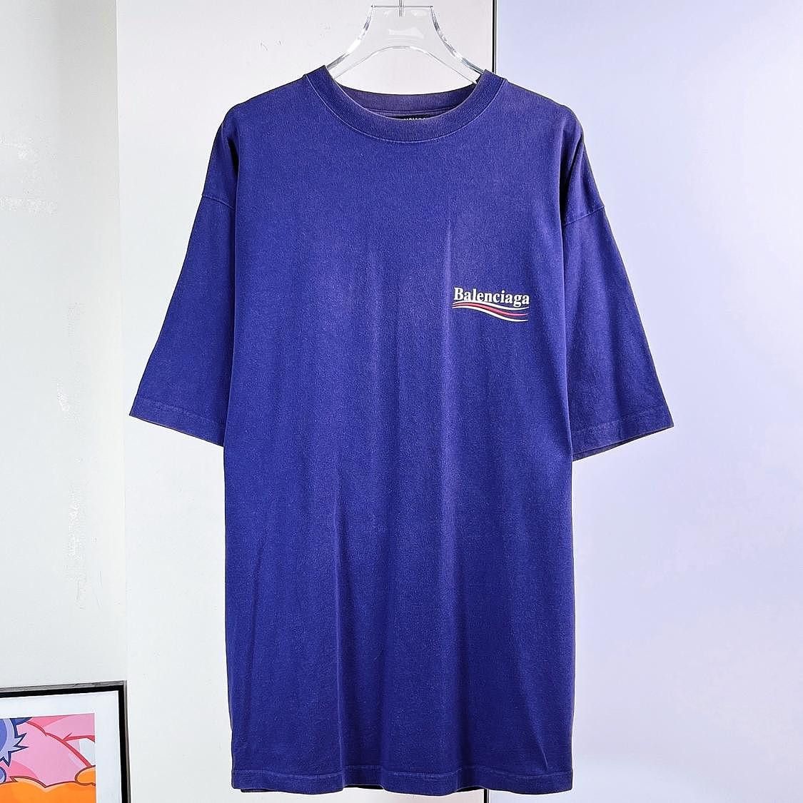 Balenciaga Balenciaga Wave Logo T-Shirt Navy Size S Size US S / EU 44-46 / 1 - 1 Thumbnail