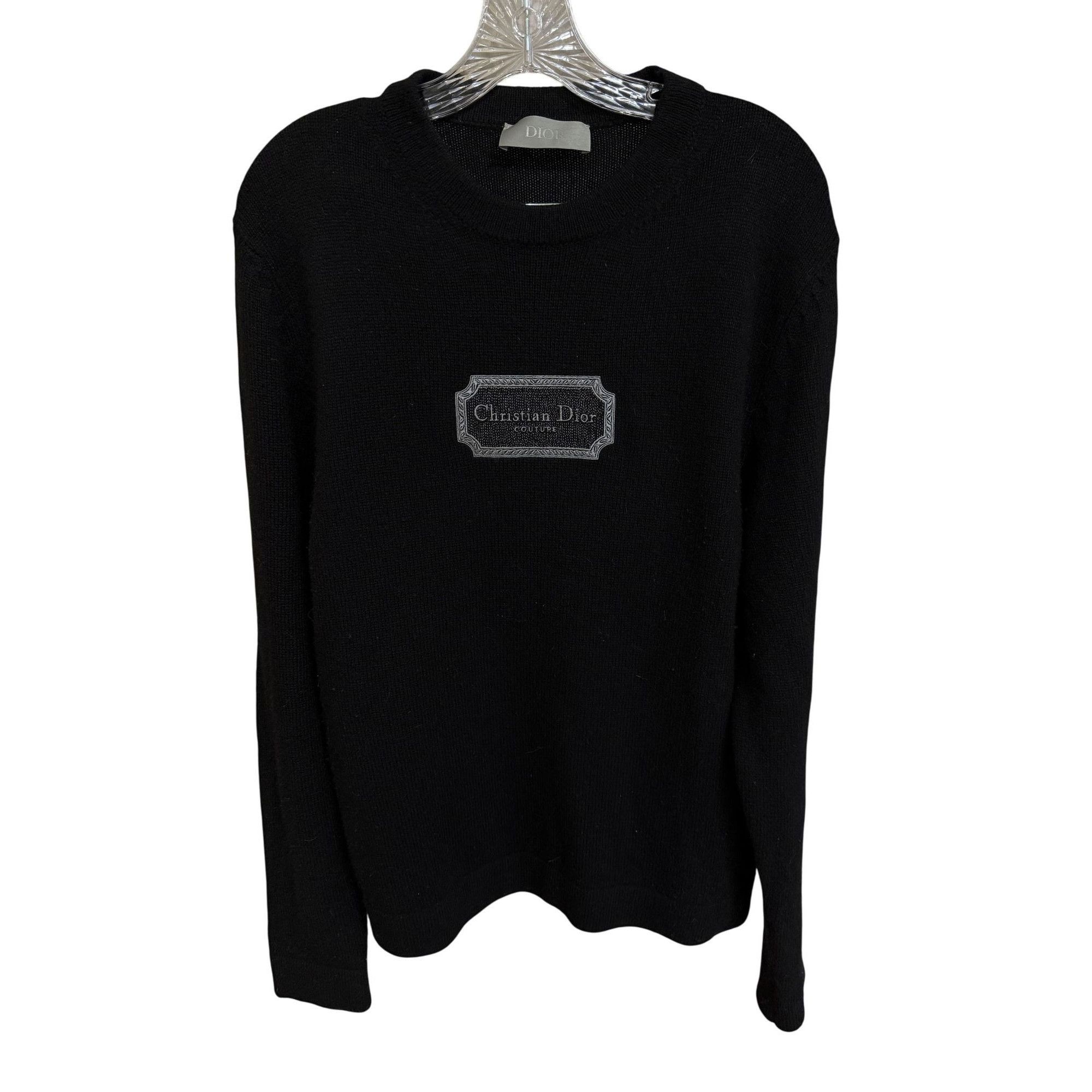 Dior Christian Dior Couture Black Embroidered Cashmere & Viscose Size M / US 6-8 / IT 42-44 - 1 Thumbnail