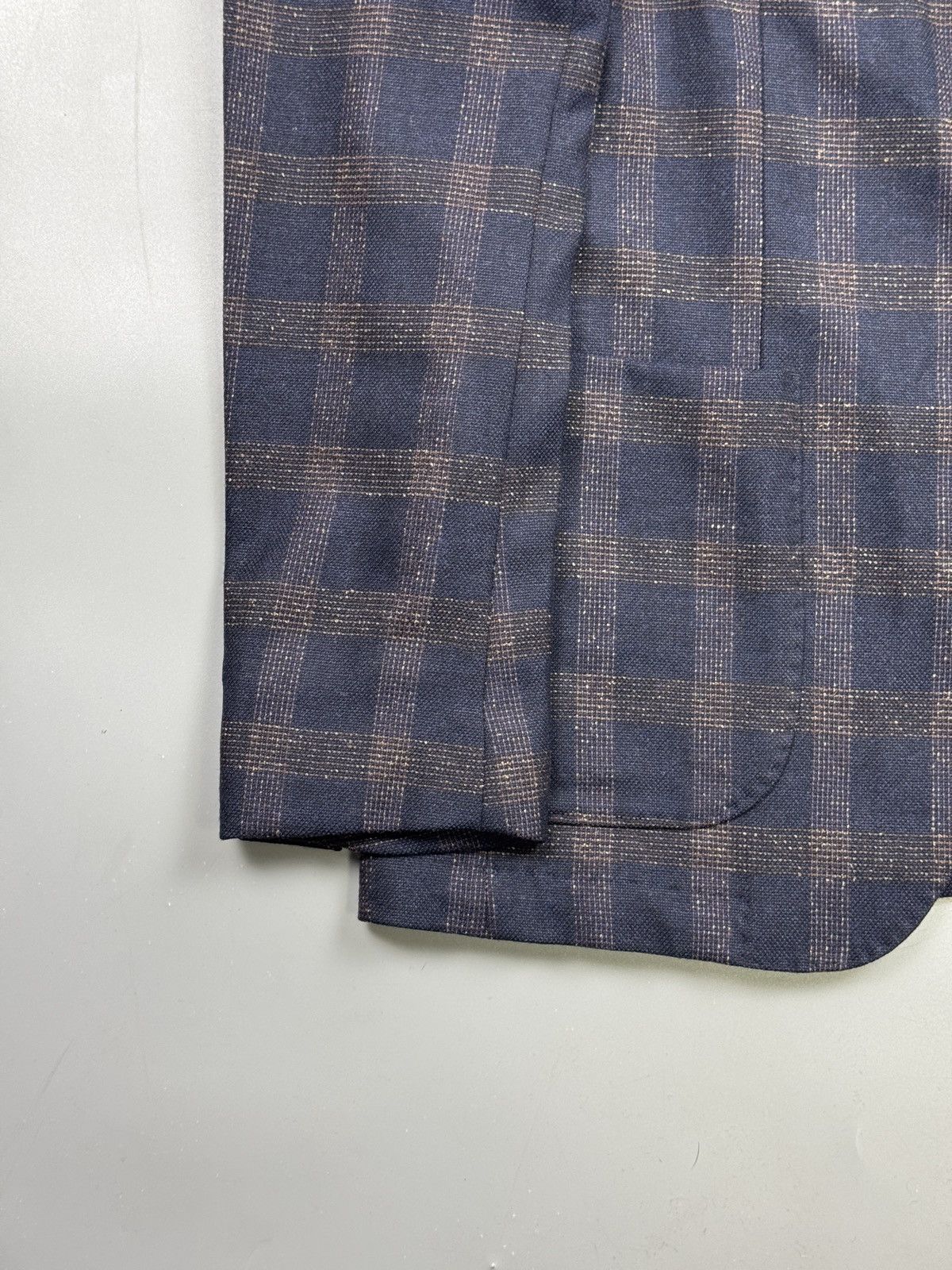 Paoloni Paoloni Wool Silk Blend Two Button Checkered Blazer (Y1255) Size 38R - 2 Thumbnail