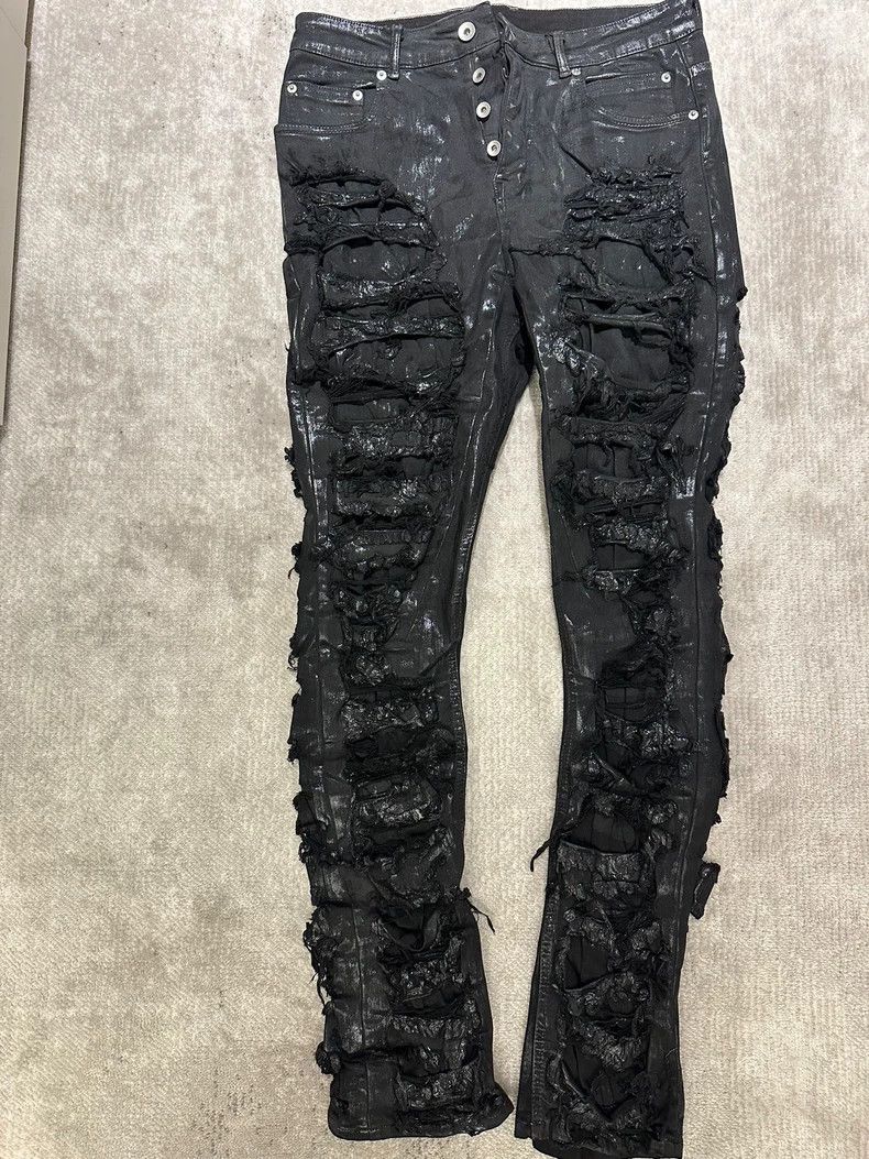 Rick Owens Drkshdw Rick Owens Drkshdw Ripped Black Skinny Jeans Size US 31 - 1 Thumbnail