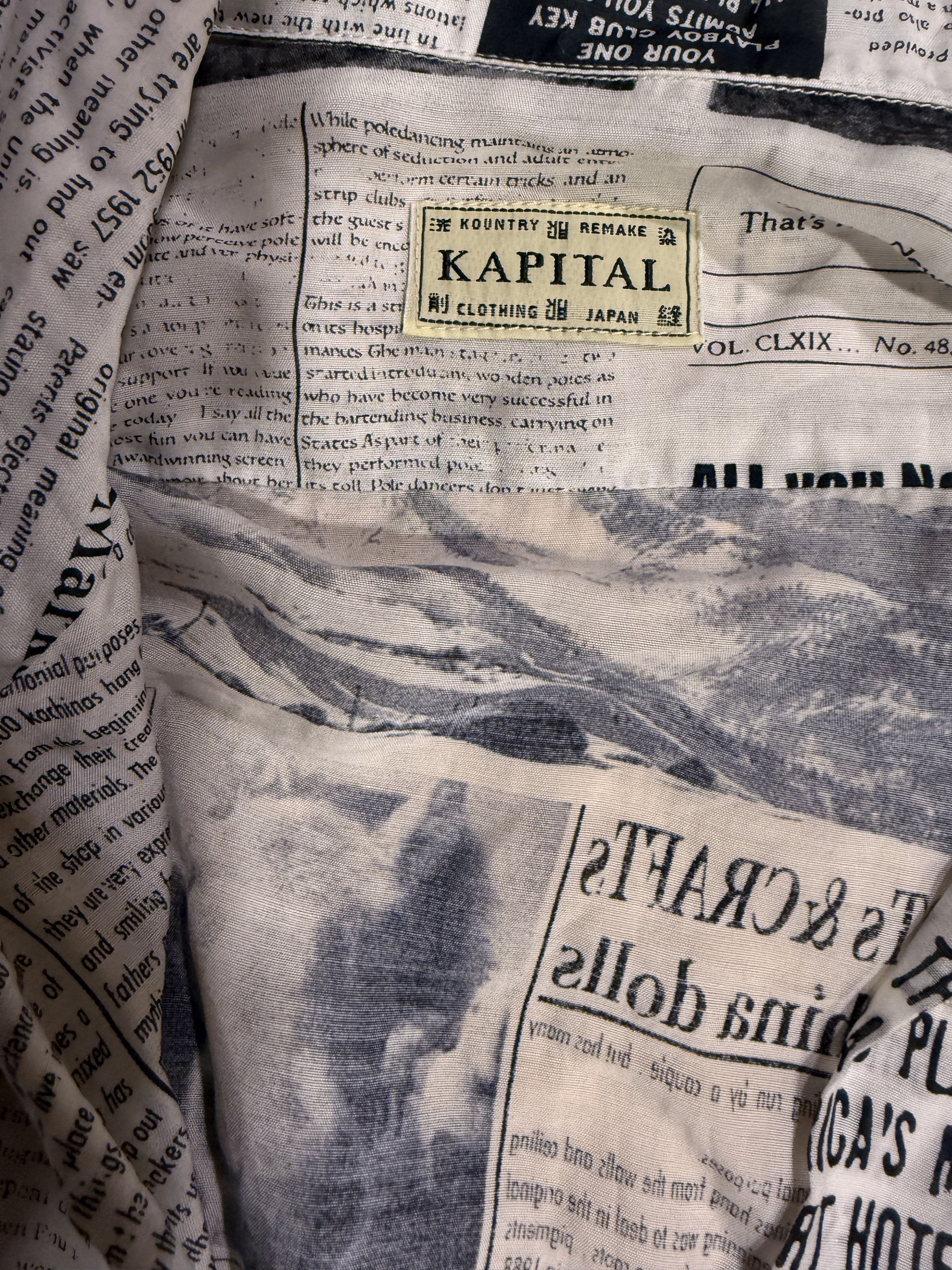 Kapital KAPITAL Silk-Rayon Pueblo Newspaper Aloha Shirt new Size US L / EU 52-54 / 3 - 4 Thumbnail