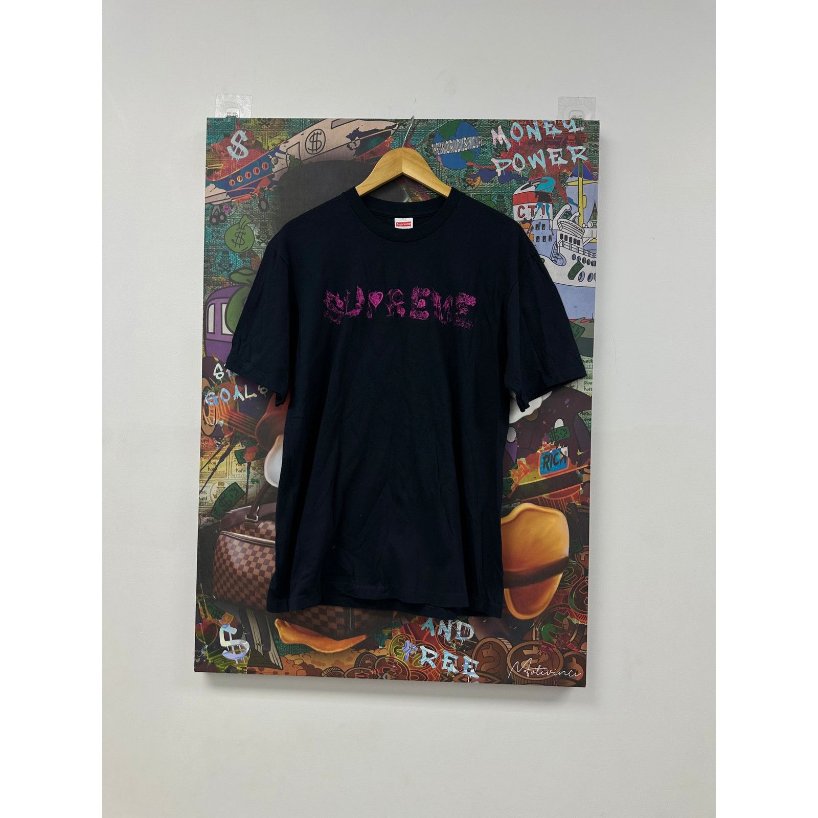 Supreme Supreme Tee Navy Pink Used Medium Size US M / EU 48-50 / 2 - 1 Thumbnail