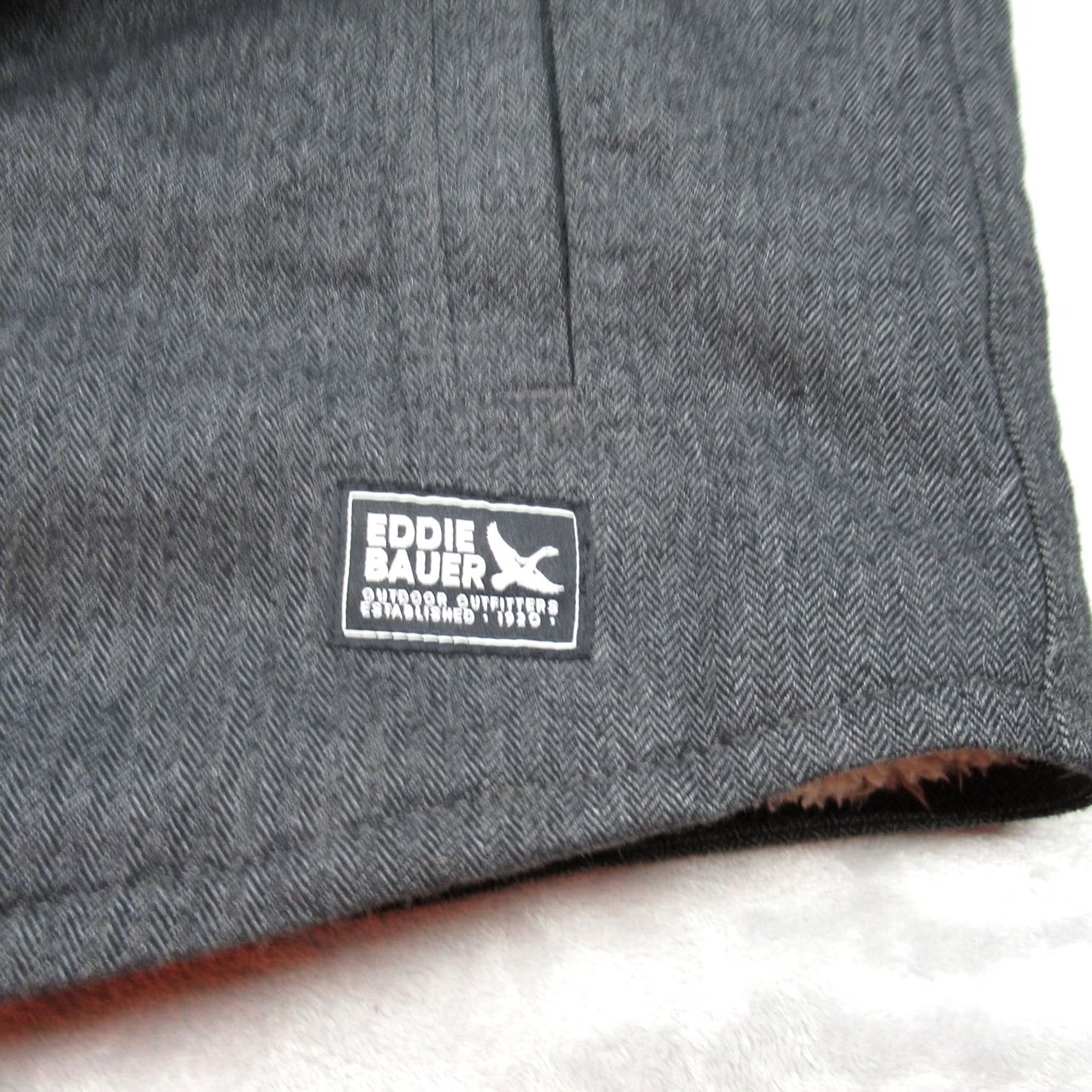Eddie Bauer Eddie Bauer Shirt Jacket Mens XL Gray Full Zip Pockets Insulated Lined Sherpa Cotton Polyester Outdoor Retro Size US XL / EU 56 / 4 - 6 Thumbnail