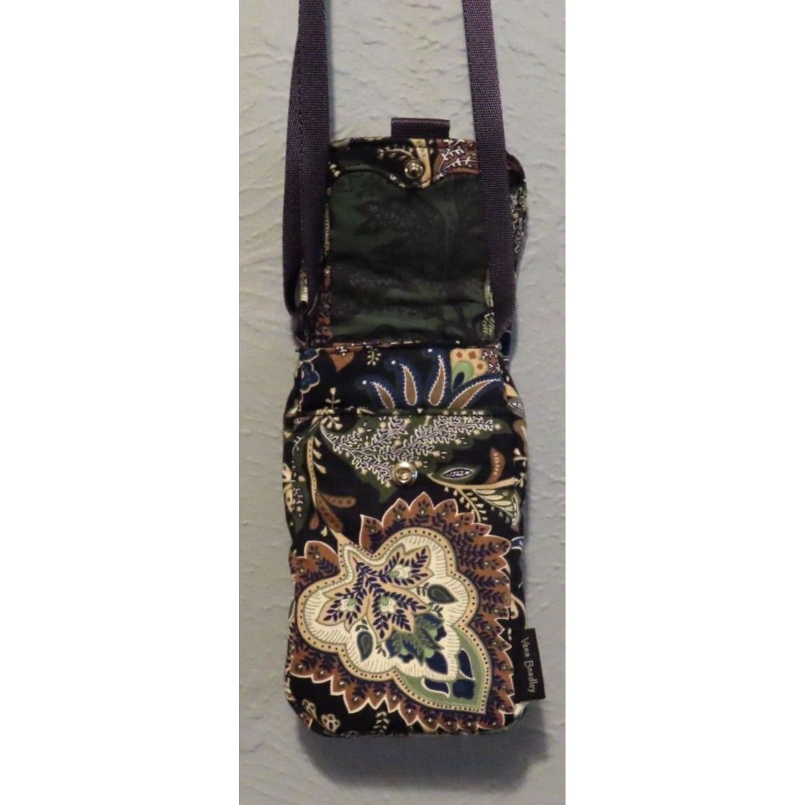 Vera Bradley Vera Bradley Crossbody Women Mini Purse Leaf Pattern 4"x7"x1" Blue for Casual Pockets Classic Bag Blue Mini Size ONE SIZE - 4 Thumbnail