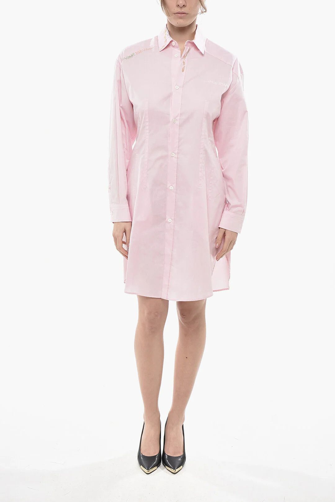 Marni og1mm0326 Slim-Fit Poplin Shirt Dress in Pink Size M / US 6-8 / IT 42-44 - 1 Thumbnail