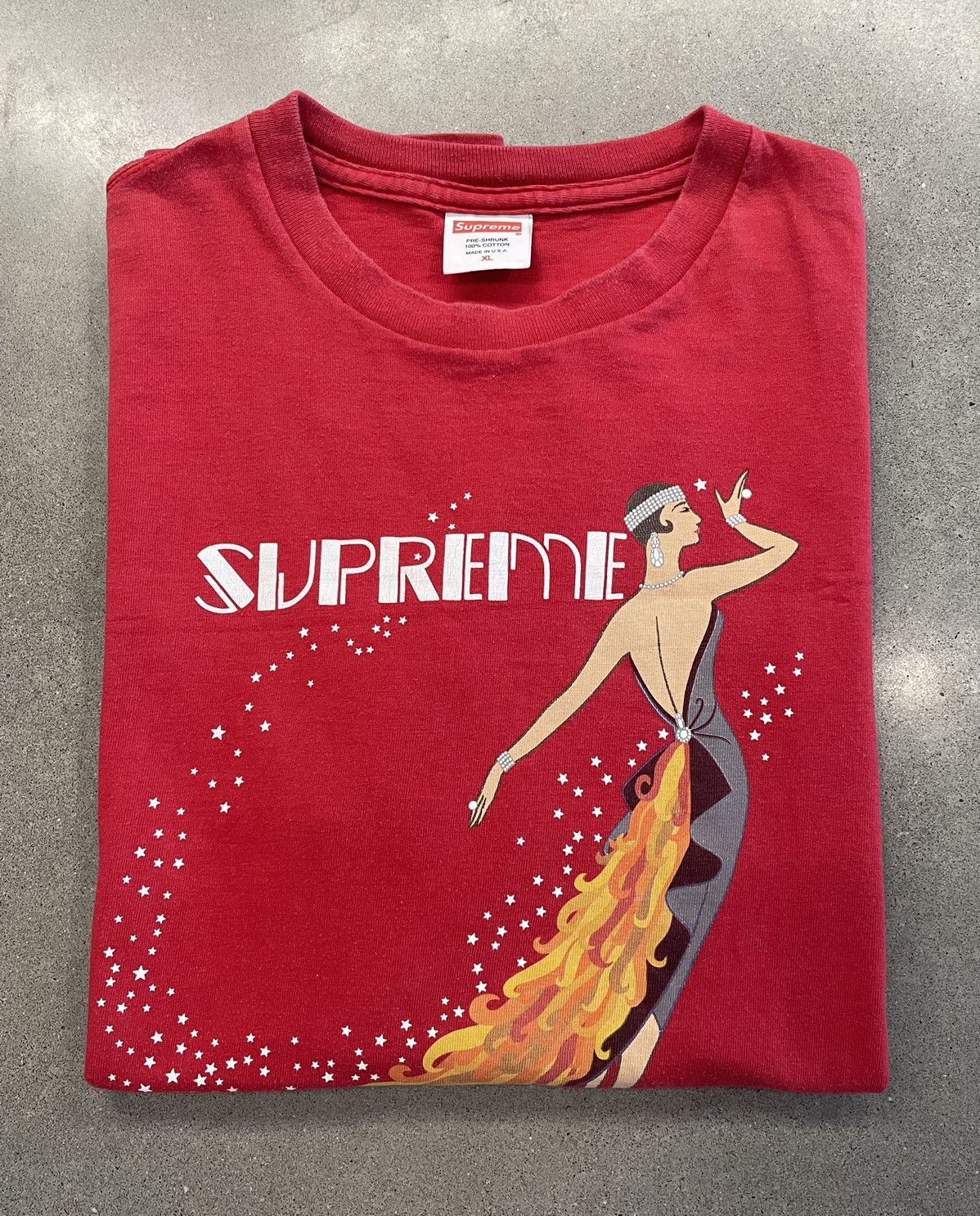 image of S/s 2012 Supreme Stardust Tee "red", Men's (Size XL)