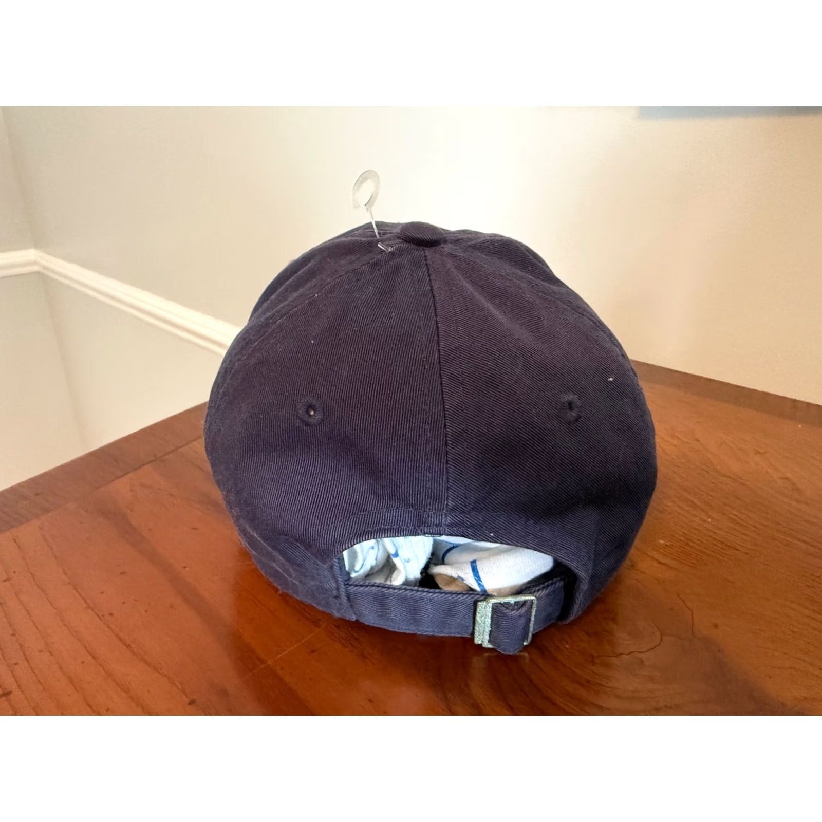 Nike VINTAGE Nike Hat Strapback Navy Blue One Size 90s Swoosh Mens Baseball Cap Cotton Adjustable Size ONE SIZE - 3 Thumbnail