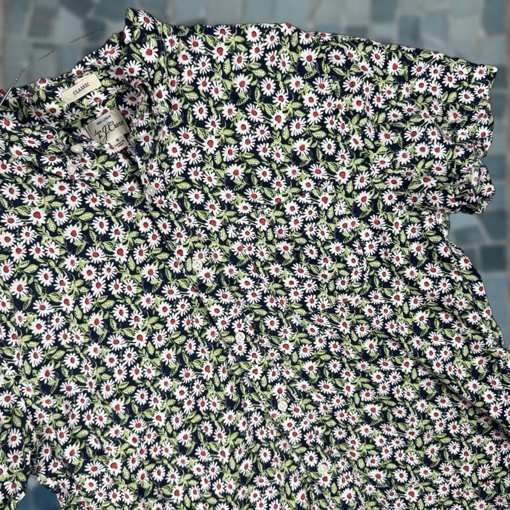 J.Crew J.CREW Linen Shirt Mens M Floral Print Button-Up Classic Fit Summer Casual Shirt Size US M / EU 48-50 / 2 - 1 Thumbnail