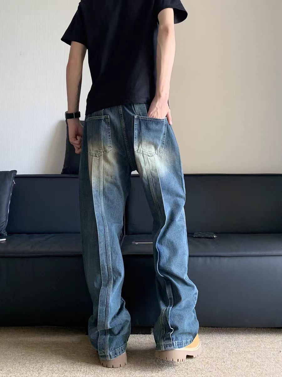 Japanese Brand × Jean Vintage patchwork washed and distressed baggy jeans Size US 31 - 4 Thumbnail