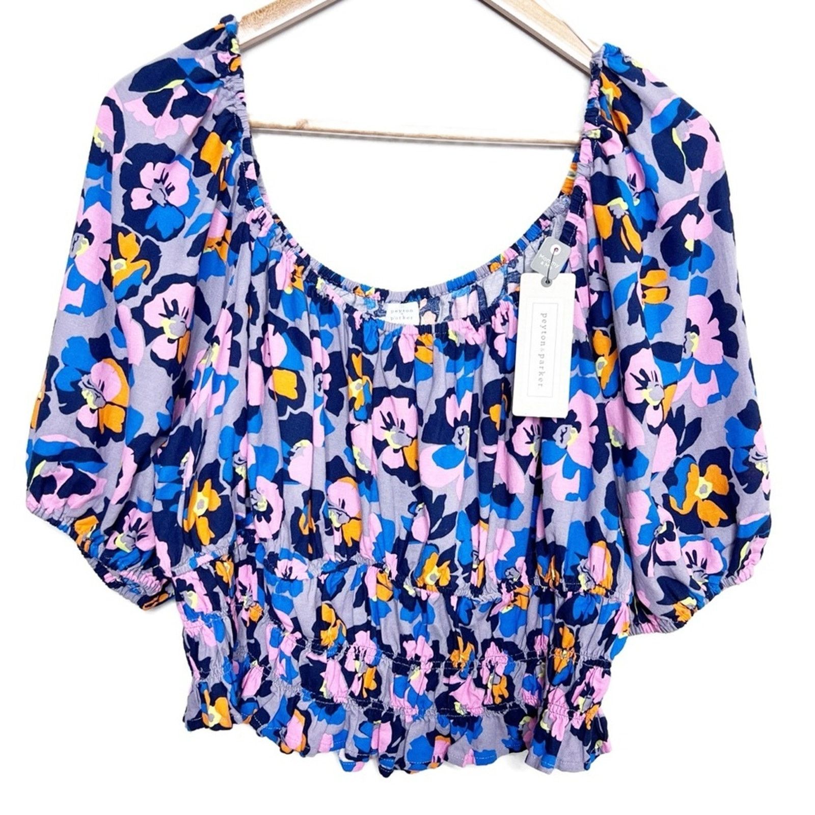 Parker New with Tags Women's Peyton & Parker Floral Smock Blouse Size XL / US 12-14 / IT 48-50 - 1 Thumbnail