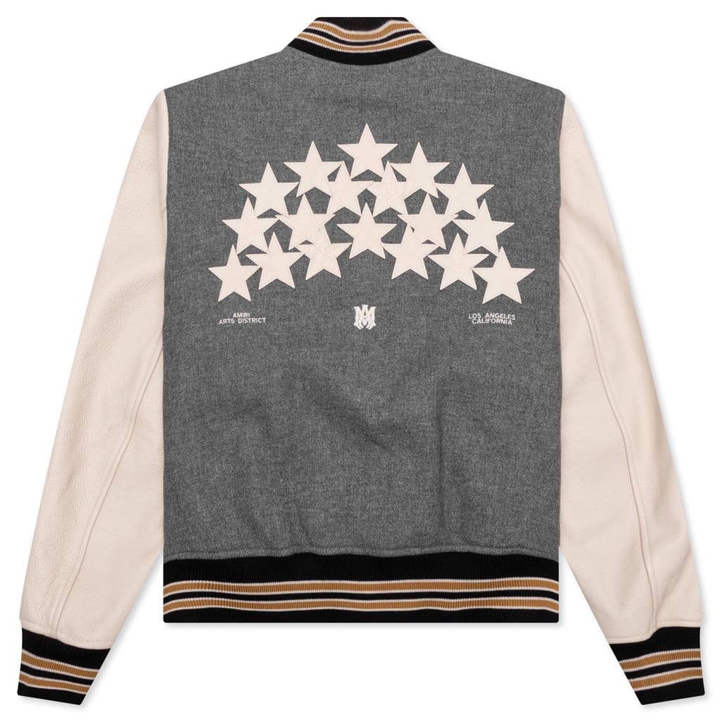 Amiri o1mle0725 Oversized Stars Varsity Jacket in Gray Size US L / EU 52-54 / 3 - 2 Thumbnail