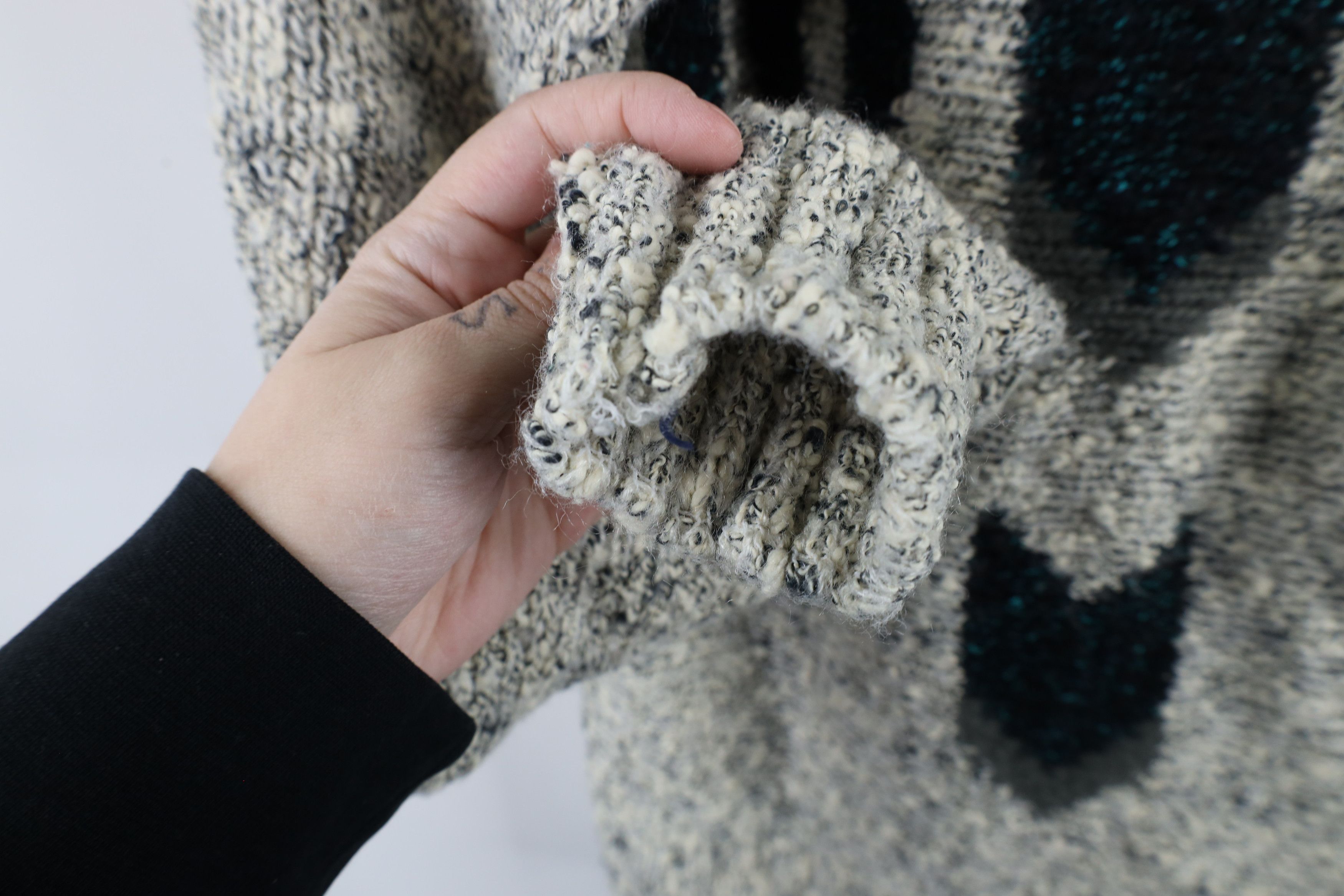 Vintage Vintage 90s Streetwear Chunky Textured Knit Grandpa Sweater Size US L / EU 52-54 / 3 - 8 Thumbnail