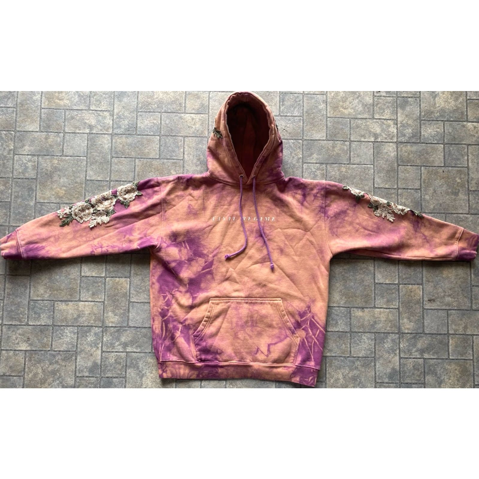 Vintage Civil Regime Hoodie Men M Sweatshirt Embroidery Flower Pink Pullover Size US M / EU 48-50 / 2 - 2 Thumbnail
