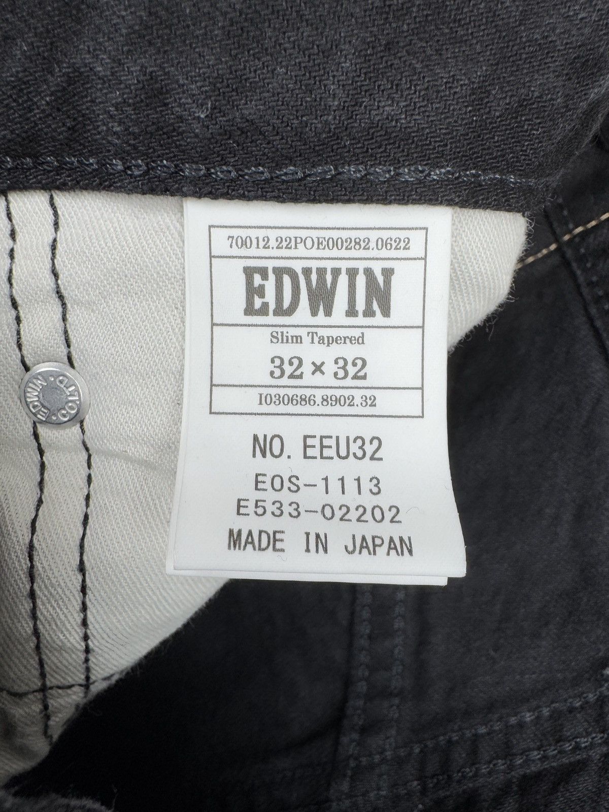 Edwin Edwin made in Japan slim tapered black selvedge denim jeans Size US 32 / EU 48 - 13 Thumbnail