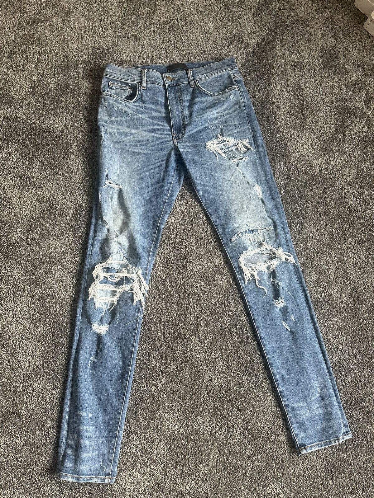 Amiri Amiri Indigo Distressed Jeans Size US 34 / EU 50 - 1 Thumbnail
