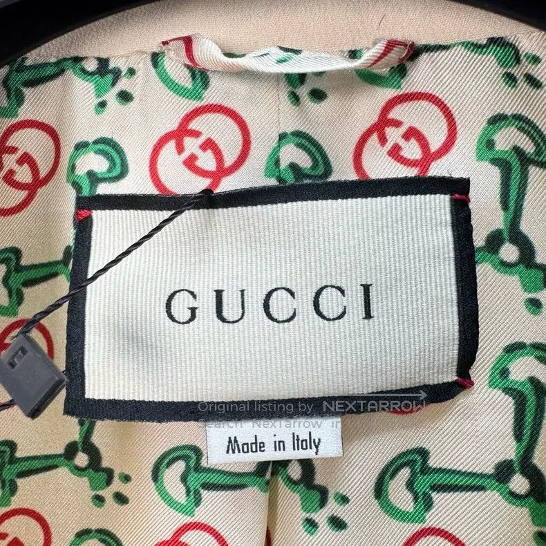 Gucci Gucci The inside is full of printed beige suit jacket Size S / US 4 / IT 40 - 5 Thumbnail