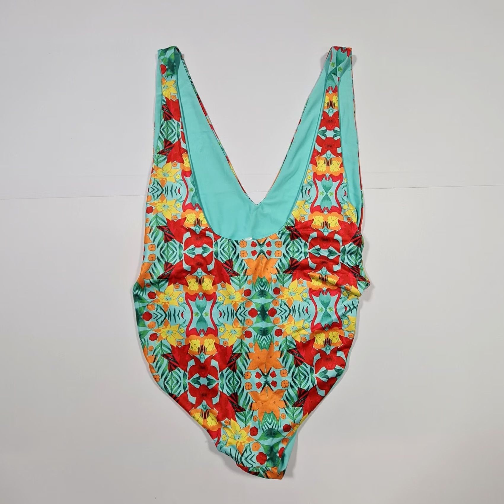 Vintage Sian Marie Womens One Piece Swimsuit Blue 12 UK Floral Reversible Swimming Suit Dress Sportswear Beach Size XL / US 12-14 / IT 48-50 - 5 Thumbnail