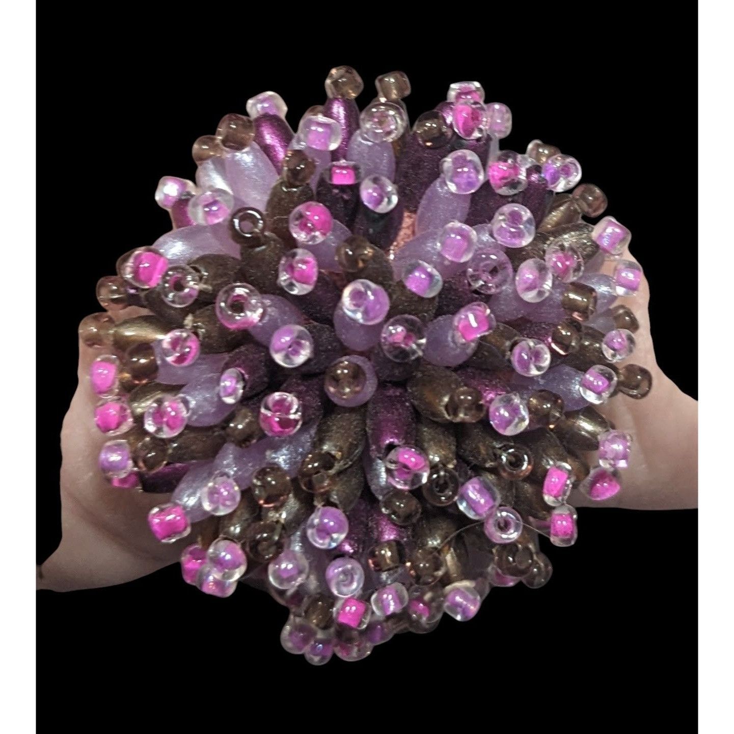 Other Fairycore Pink And Purple Glass Beaded Pompom Ring Size 14 1 Size ONE SIZE - 5 Thumbnail