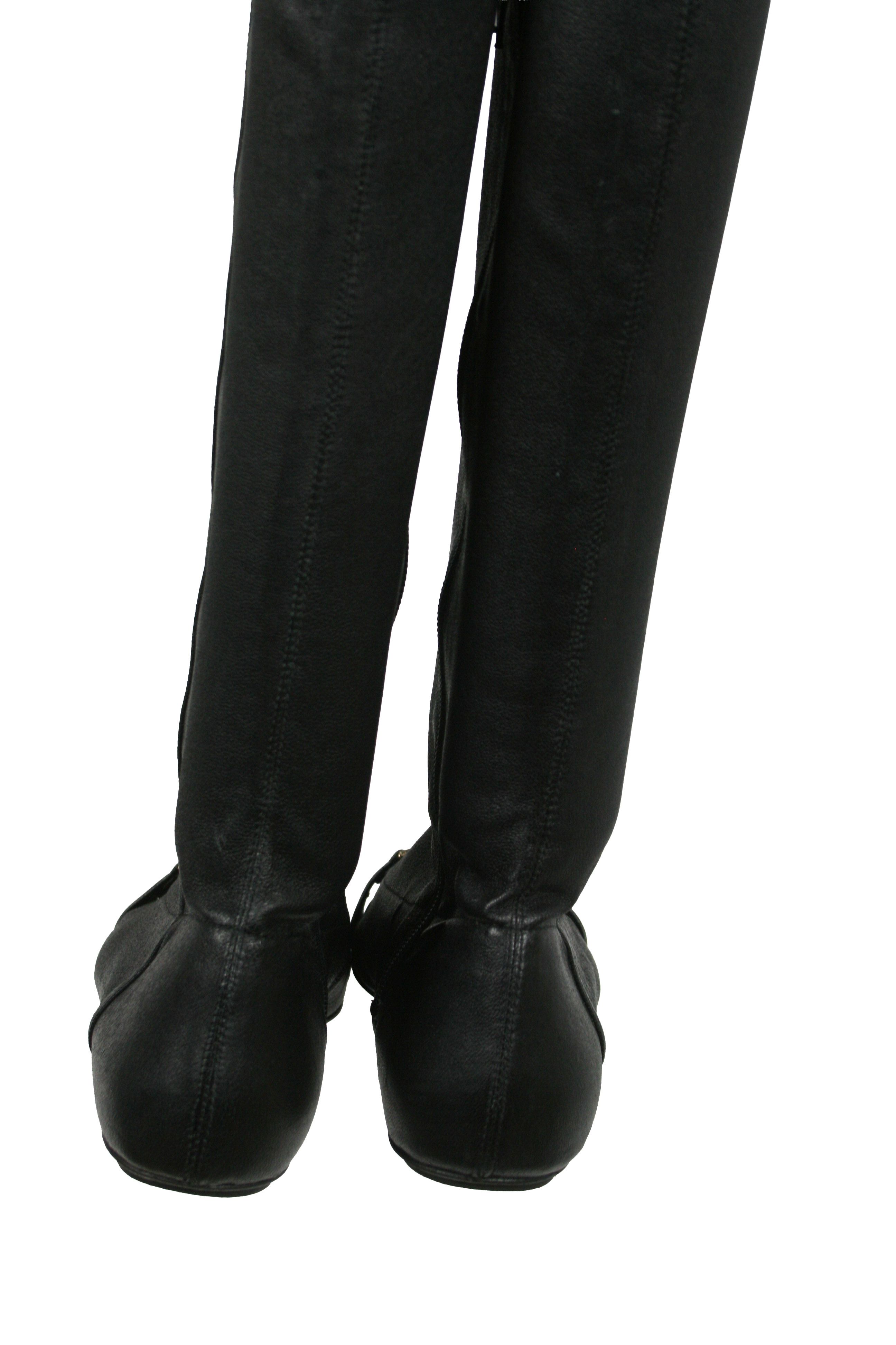 Versace 00S Medusa Logo Straps Leather Y2K Overknees Boots Vintage Size US 8 / IT 38 - 15 Thumbnail