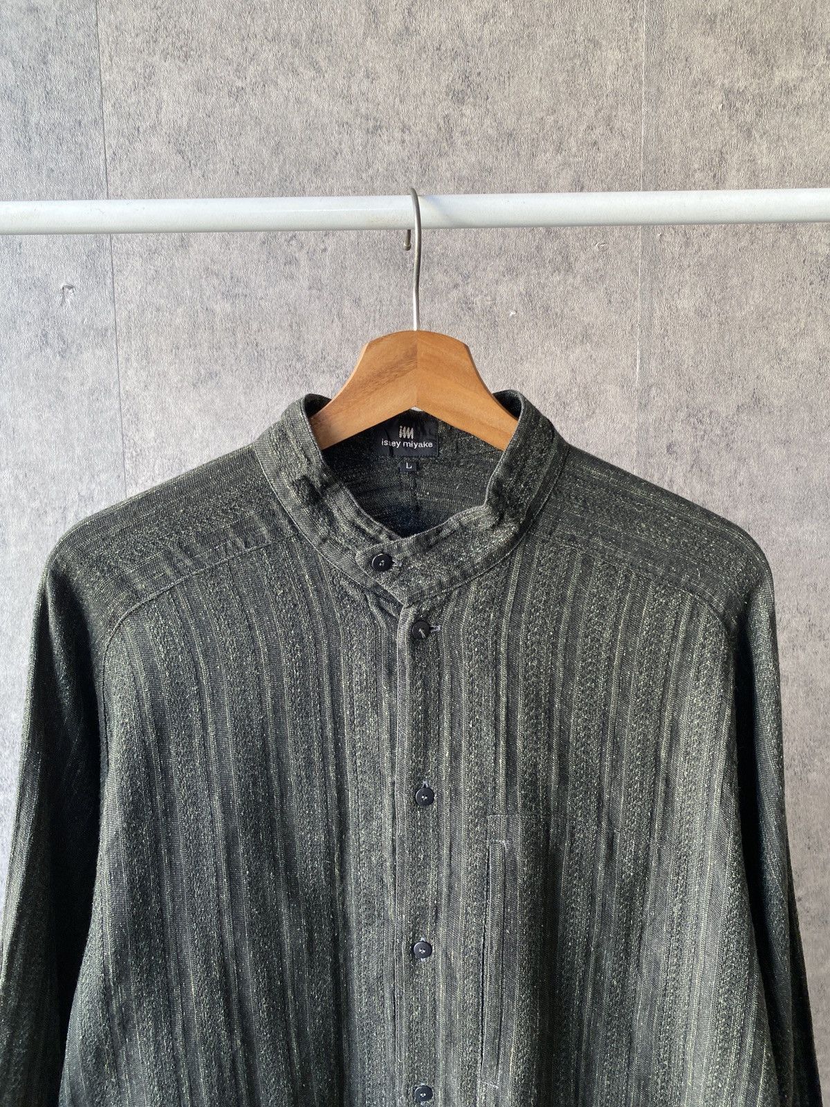 Issey Miyake 80’s Issey Miyake Hamilton Design Mandarin Collar Shirt Size US L / EU 52-54 / 3 - 3 Thumbnail