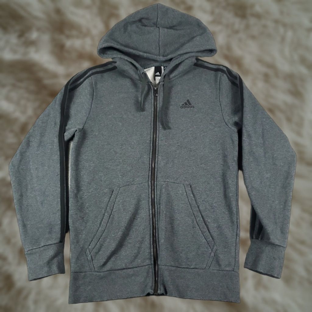 Adidas Adidas Mens Hoodie Full Zip Sweatshirt Gray Size Small Mock Neck Zip Pocket Logo Knit Polyester Cotton Blend Long Sleeve Size US S / EU 44-46 / 1 - 1 Thumbnail