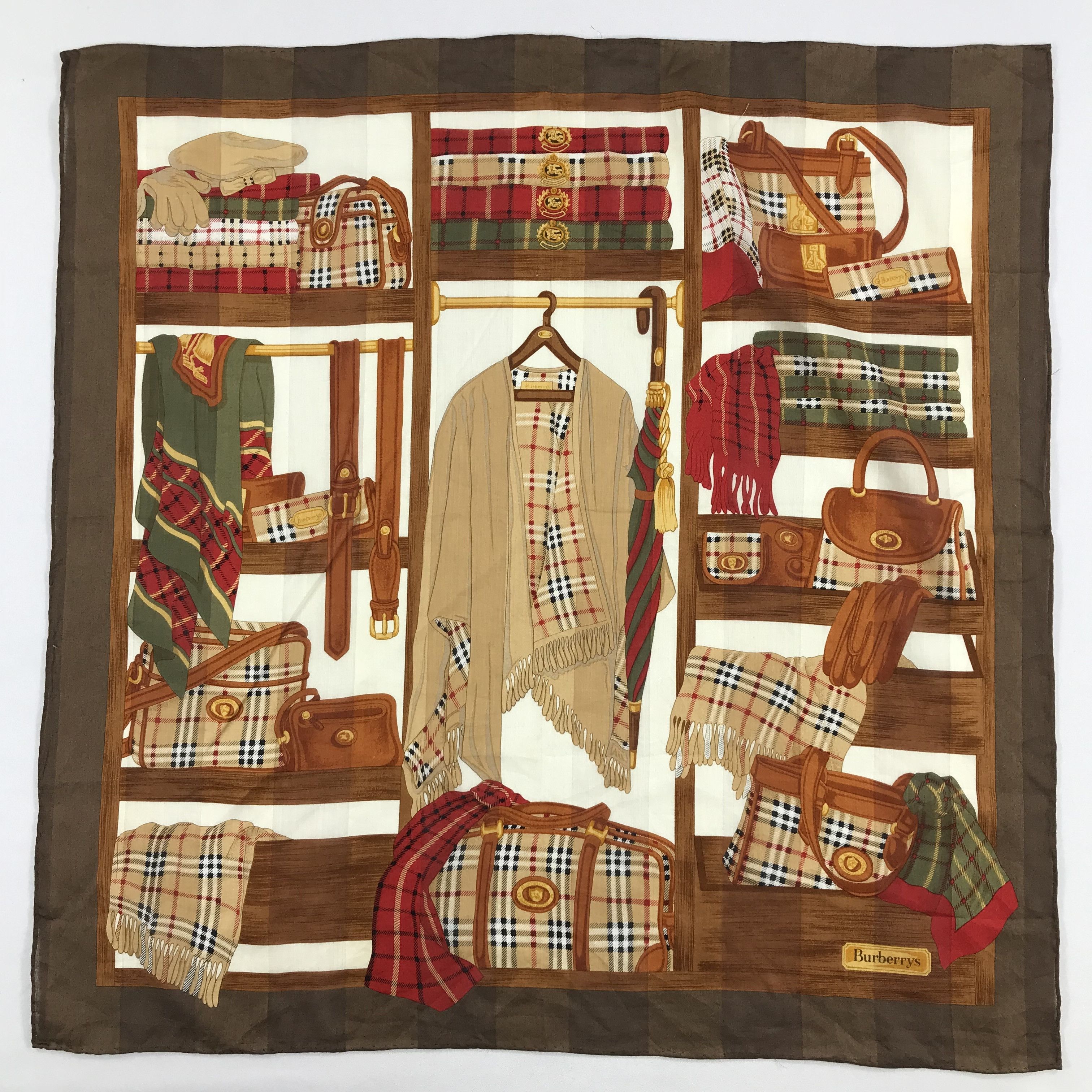 Burberry × Vintage Burberry Bandana / Handkerchief / Neckerchief - S2093 Size ONE SIZE - 1 Thumbnail