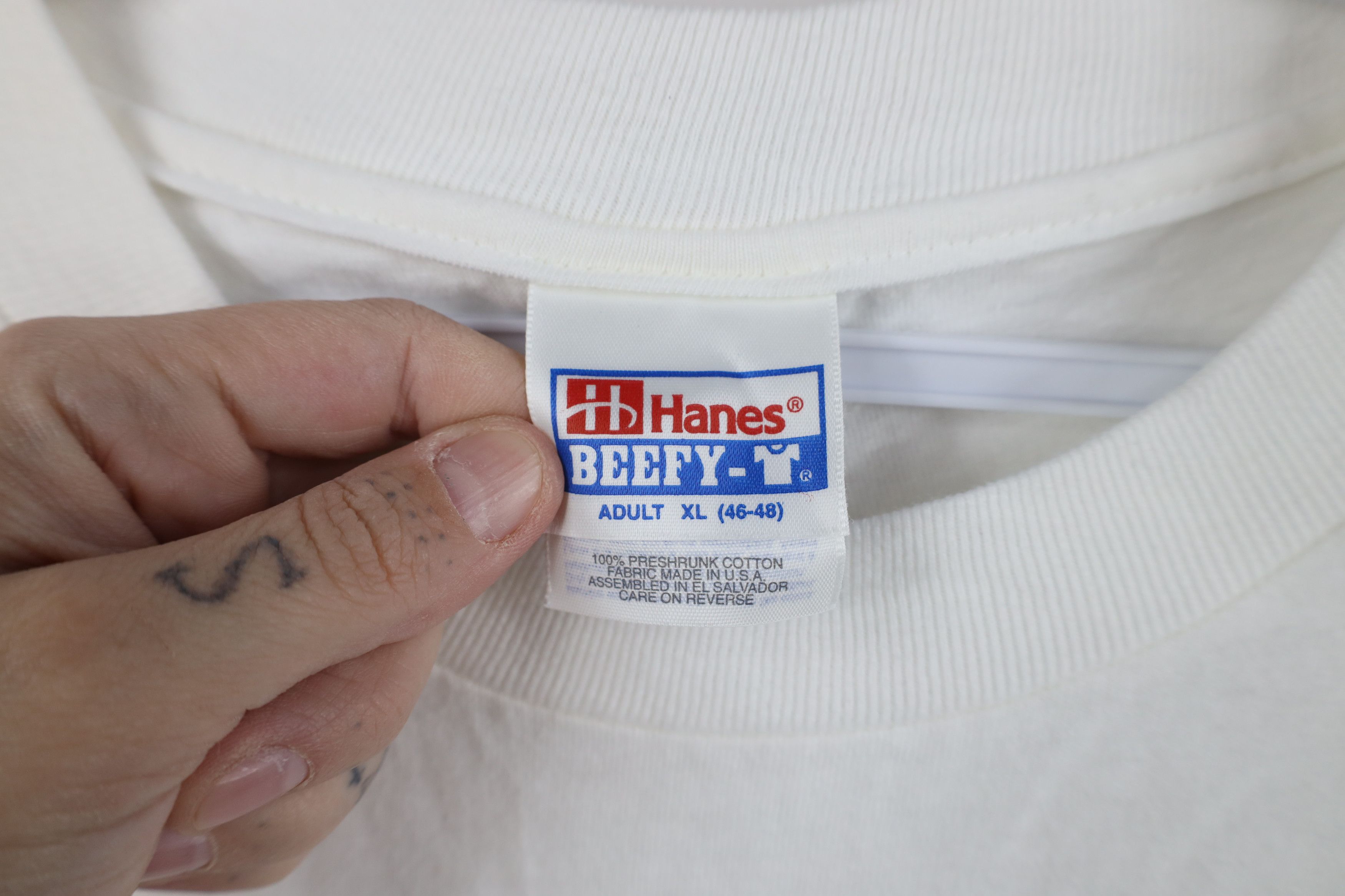 Hanes Vintage 90s Hanes Beefy Heavyweight Short Sleeve T-Shirt Size US XL / EU 56 / 4 - 6 Thumbnail