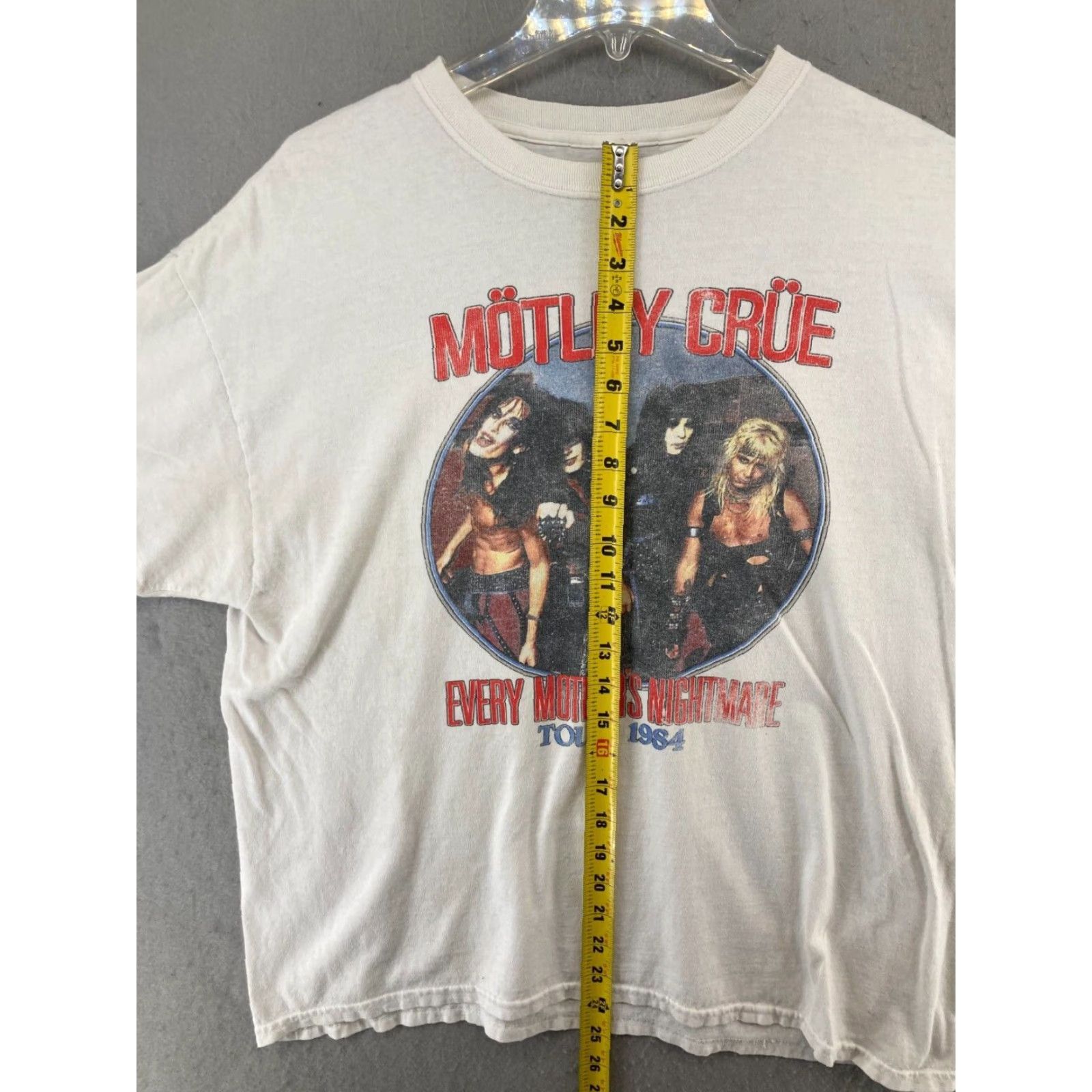 MOTHER Motley Crue T-Shirt Beige Rock Band XL Adult Classic Tee Men's Shirt 84 Tour Graphic Print Size US XL / EU 56 / 4 - 3 Thumbnail