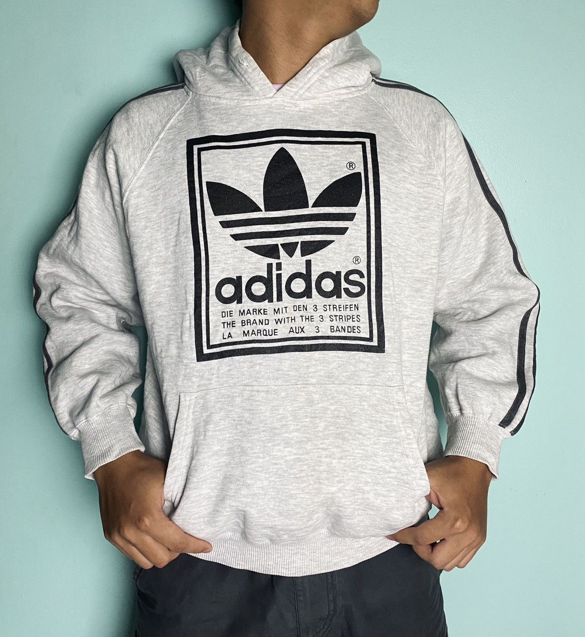 Adidas Vintage 80s Adidas Sweatshirt Hoodie Size US M / EU 48-50 / 2 - 1 Thumbnail