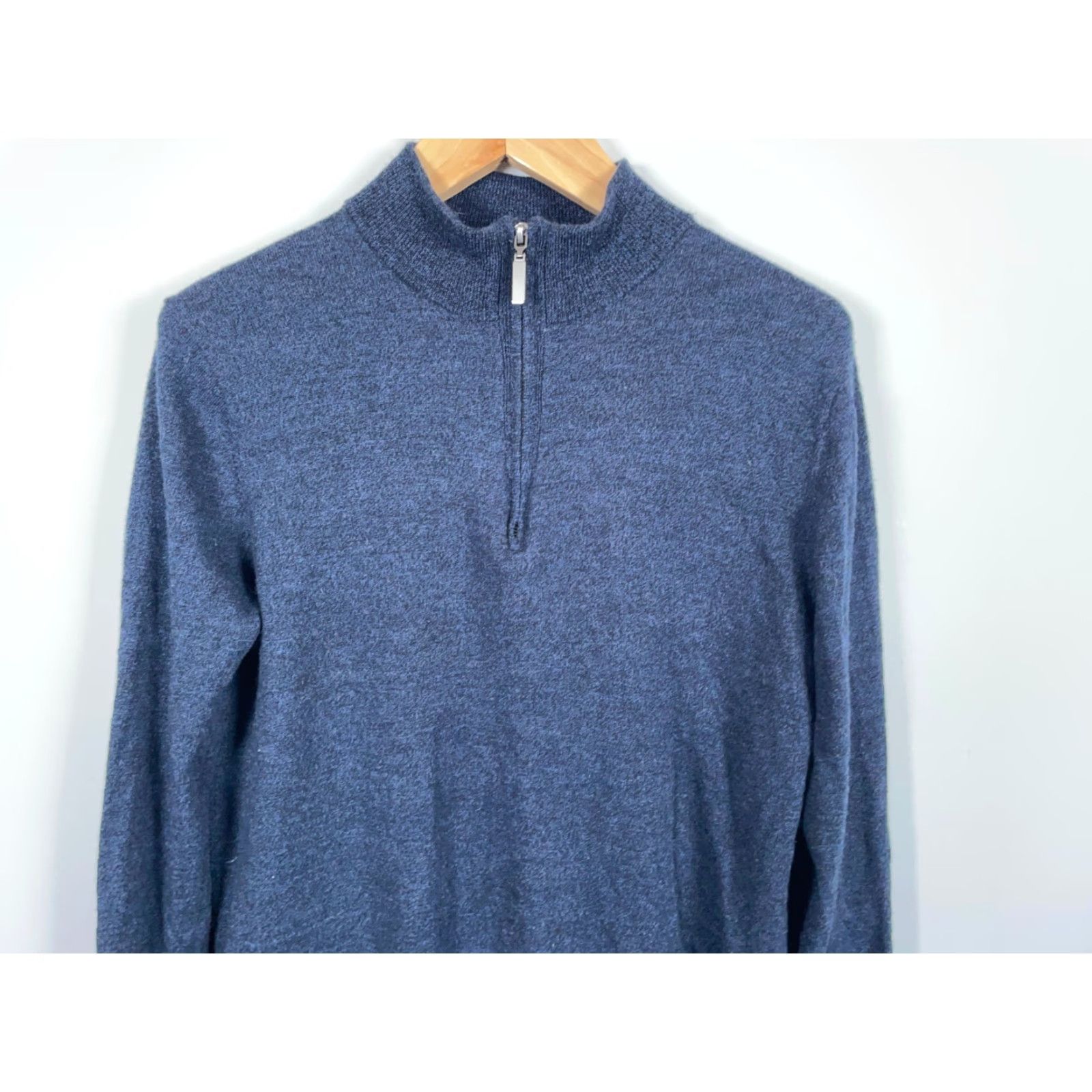Vintage Artefact Merino Wool Sweater Men’s Large Dark Blue 1/4 Zip Pullover Lightweight Size US L / EU 52-54 / 3 - 4 Thumbnail