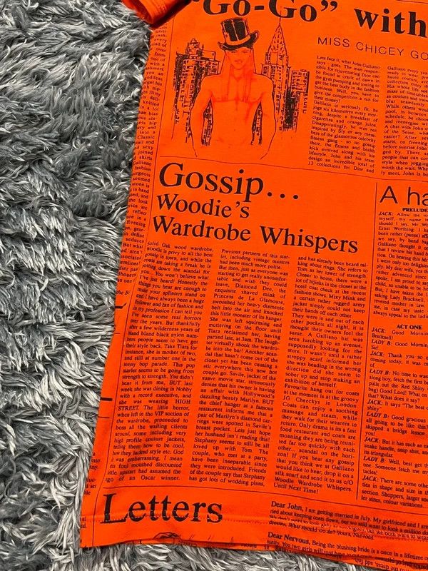John Galliano John Galliano Gazette Orange T-shirt Size US M / EU 48-50 / 2 - 2 Thumbnail