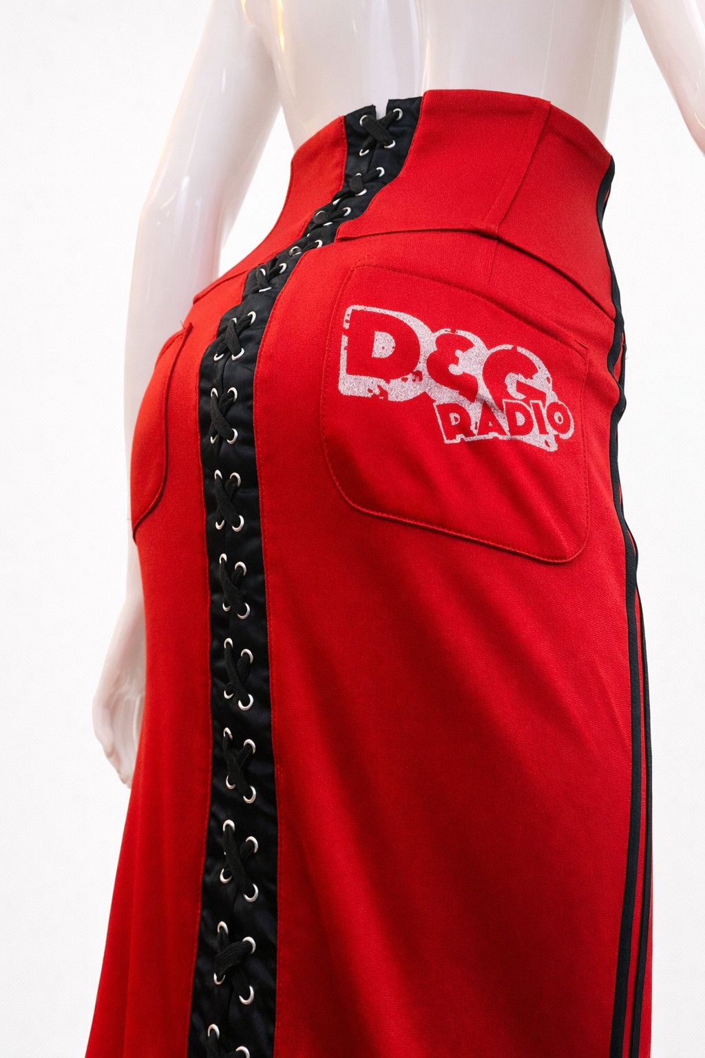 Dolce & Gabbana Dolce & Gabbana Lace Up Corset Y2K D&G Radio Logo Midi Skirt Size 25" / US 0 / IT 36 - 4 Thumbnail